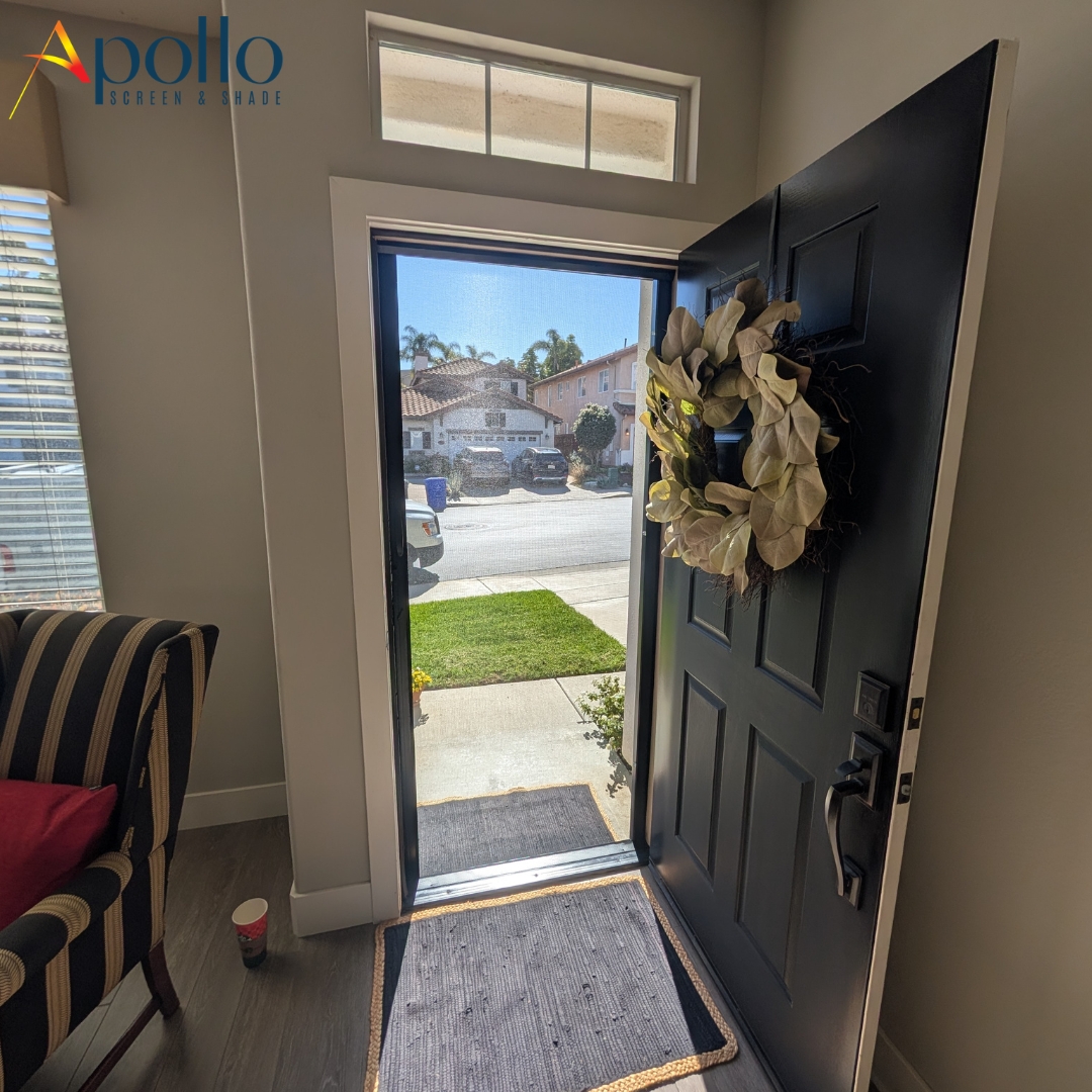Apollo Single Retractable Screen Door Inside View.